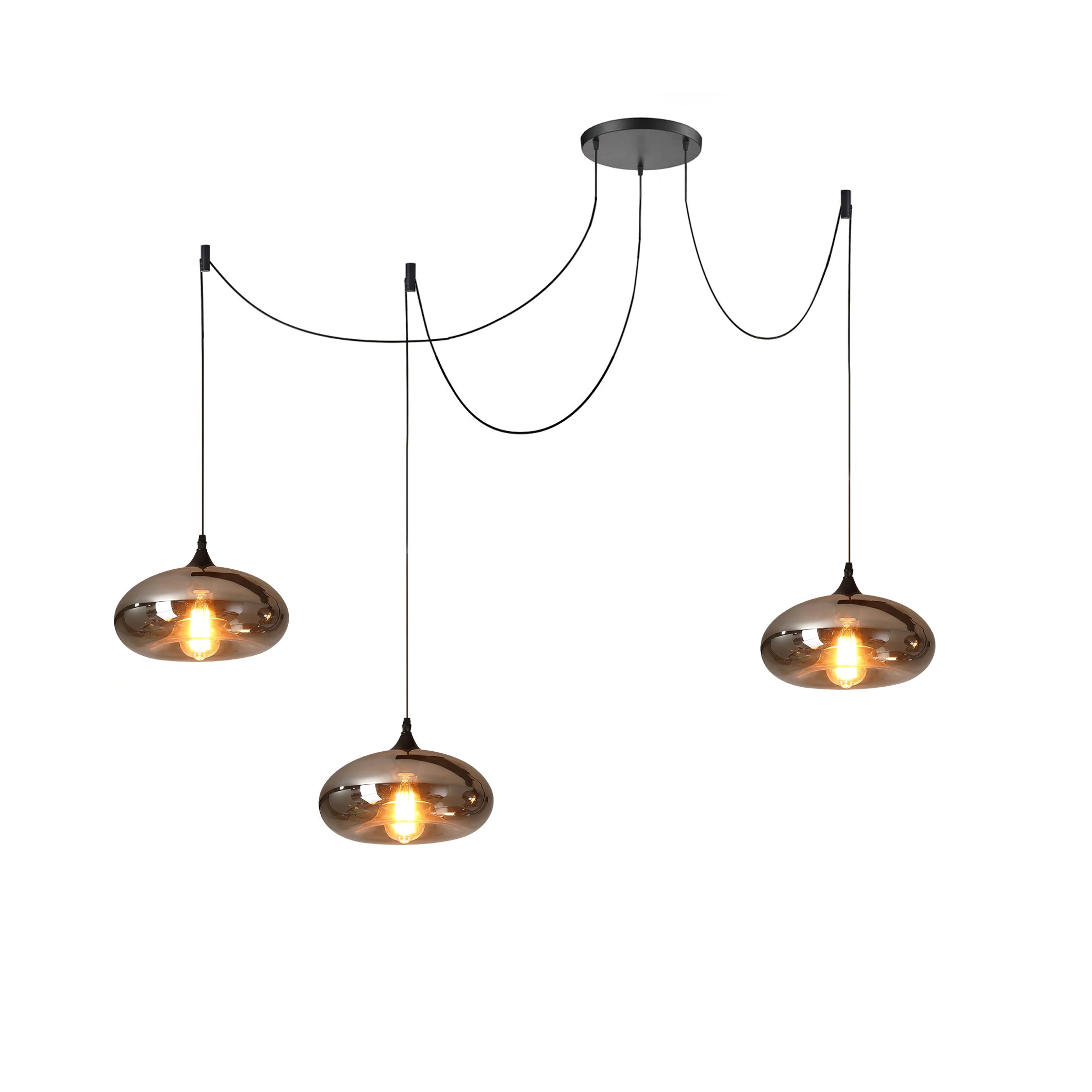 Kolekcja Luxury | Designerska szklana lampa wisząca LED z regulowaną wysokością | Eleganckie oświetlenie do kuchni, salonu i jadalni