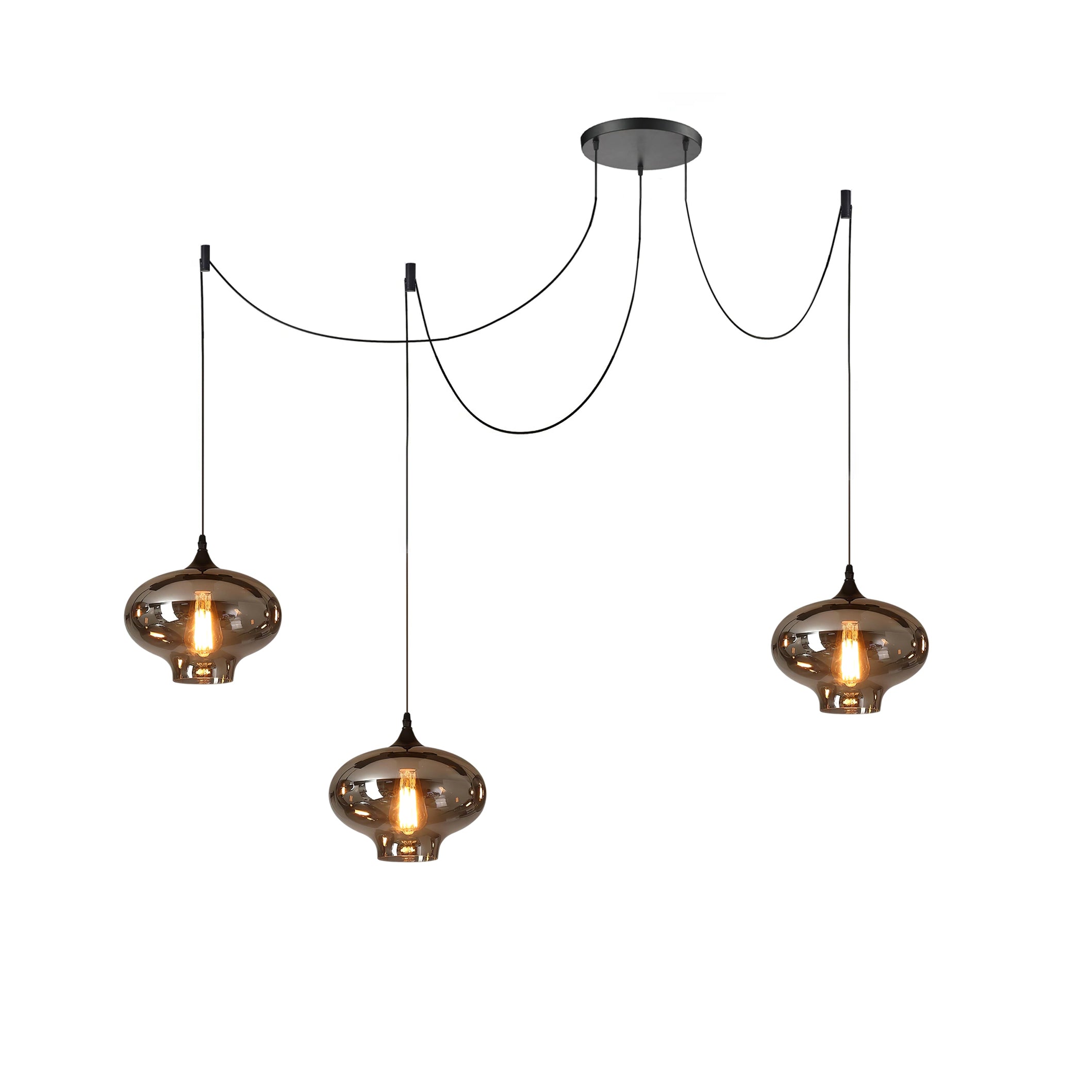 Kolekcja Luxury | Designerska szklana lampa wisząca LED z regulowaną wysokością | Eleganckie oświetlenie do kuchni, salonu i jadalni