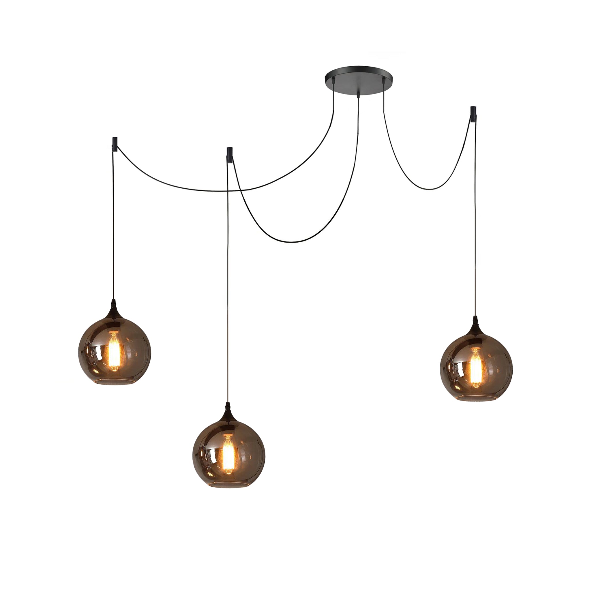 Kolekcja Luxury | Designerska szklana lampa wisząca LED z regulowaną wysokością | Eleganckie oświetlenie do kuchni, salonu i jadalni