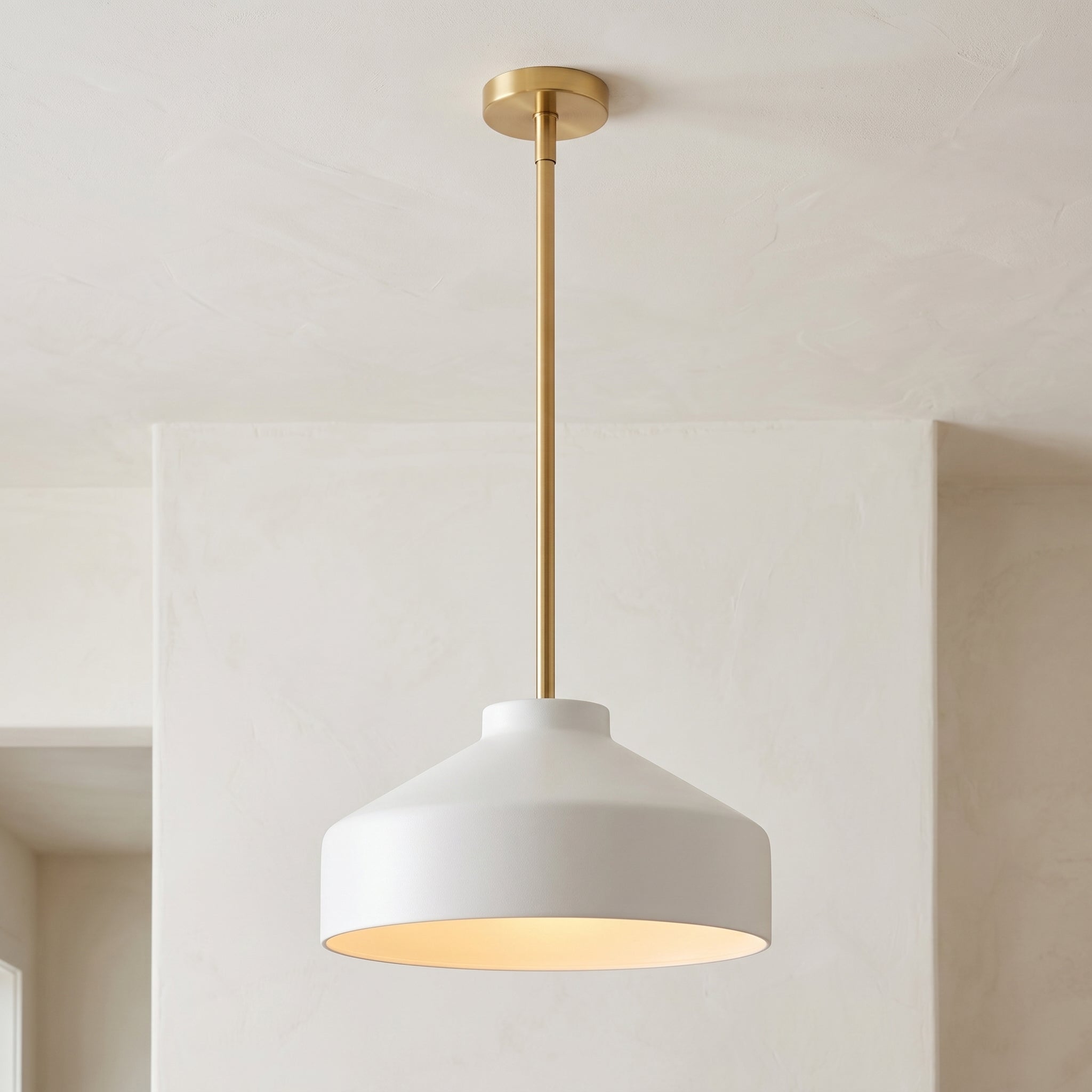 Lampa wisząca z matowego metalu | Skandynawski minimalistyczny design z regulowaną wysokością | Stylowe oświetlenie do kuchni, jadalni i przedpokoju