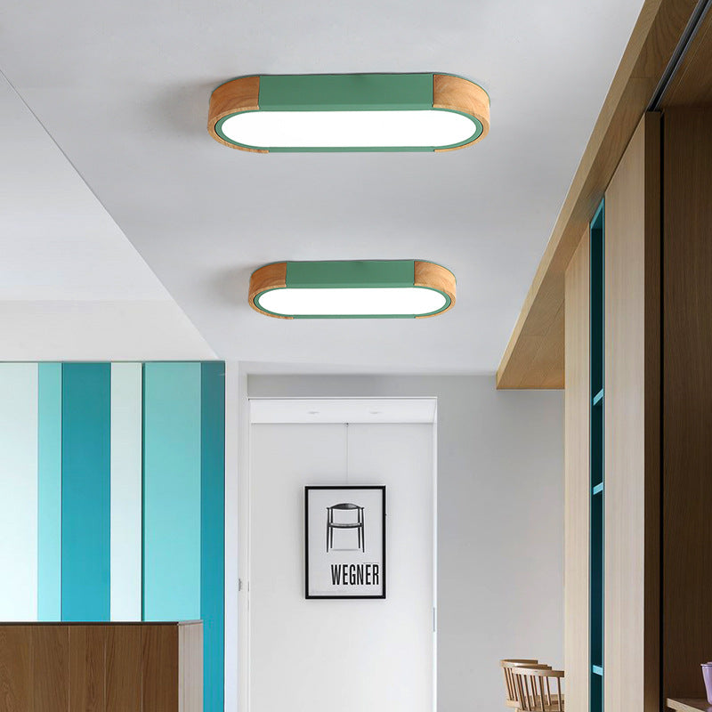 Mero | Nowoczesna lampa sufitowa LED z drewnianym wykończeniem do salonu i sypialni