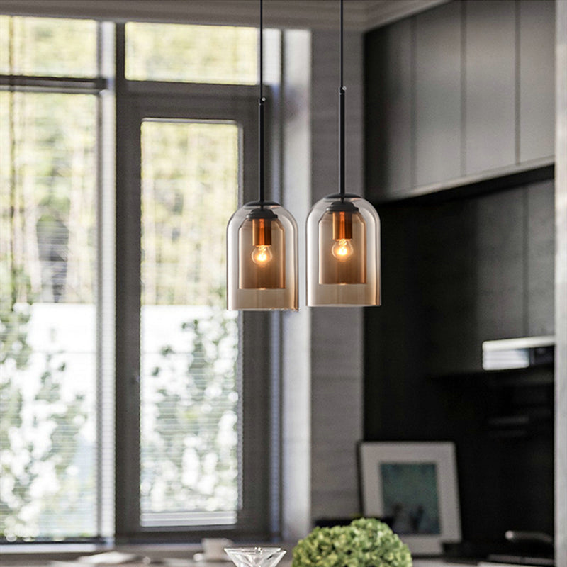 Kolekcja Mica | Lampa wisząca Mid-Century ze szklanym kloszem E27 | Eleganckie oświetlenie do kuchni, salonu i domu