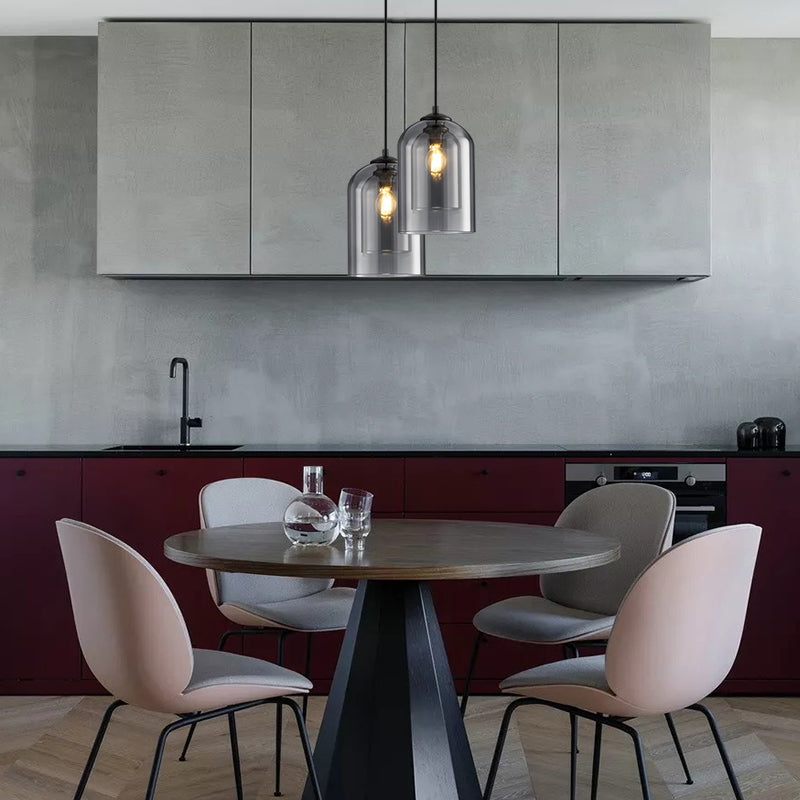 Kolekcja Mica | Lampa wisząca Mid-Century ze szklanym kloszem E27 | Eleganckie oświetlenie do kuchni, salonu i domu
