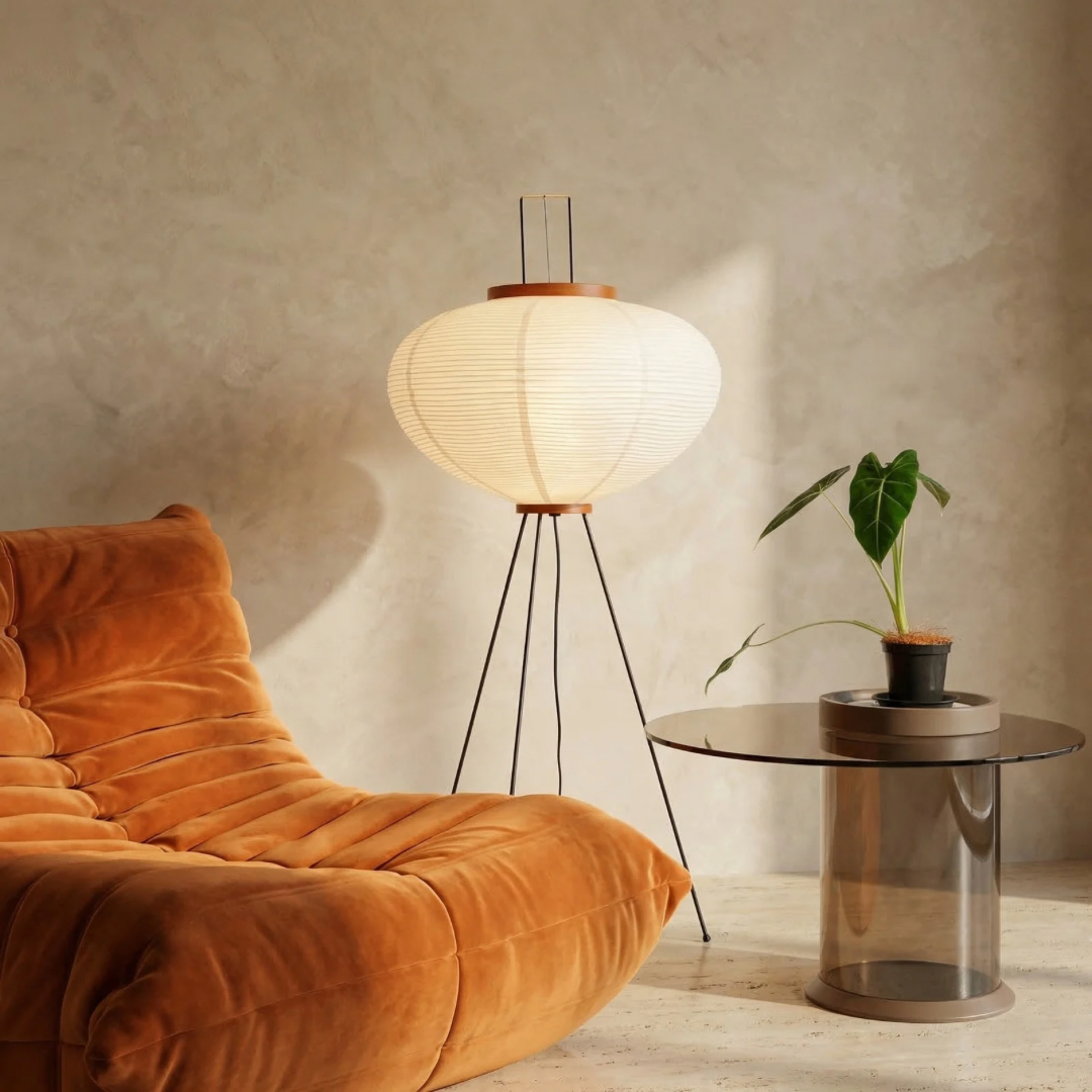 Minimalistyczna Papierowa Lampa Podłogowa o Miękkim, Rozproszonym Świetle