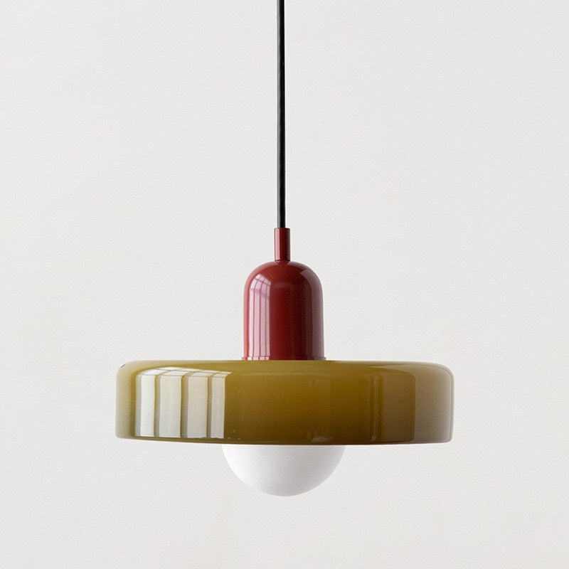 Nowoczesna szklana lampa wisząca LED | Regulowany pierścieniowy design Halo