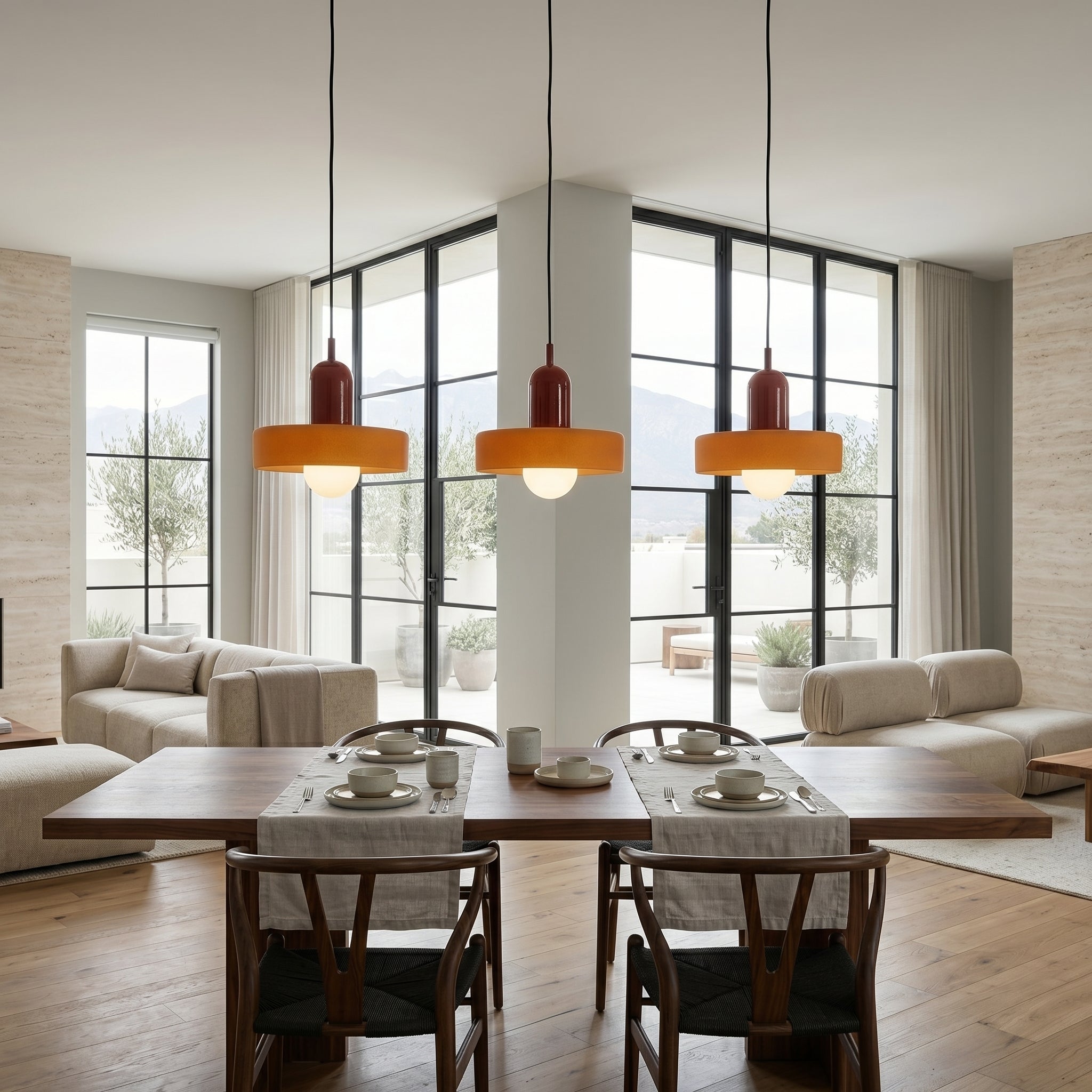 Nowoczesna szklana lampa wisząca LED | Regulowany pierścieniowy design Halo