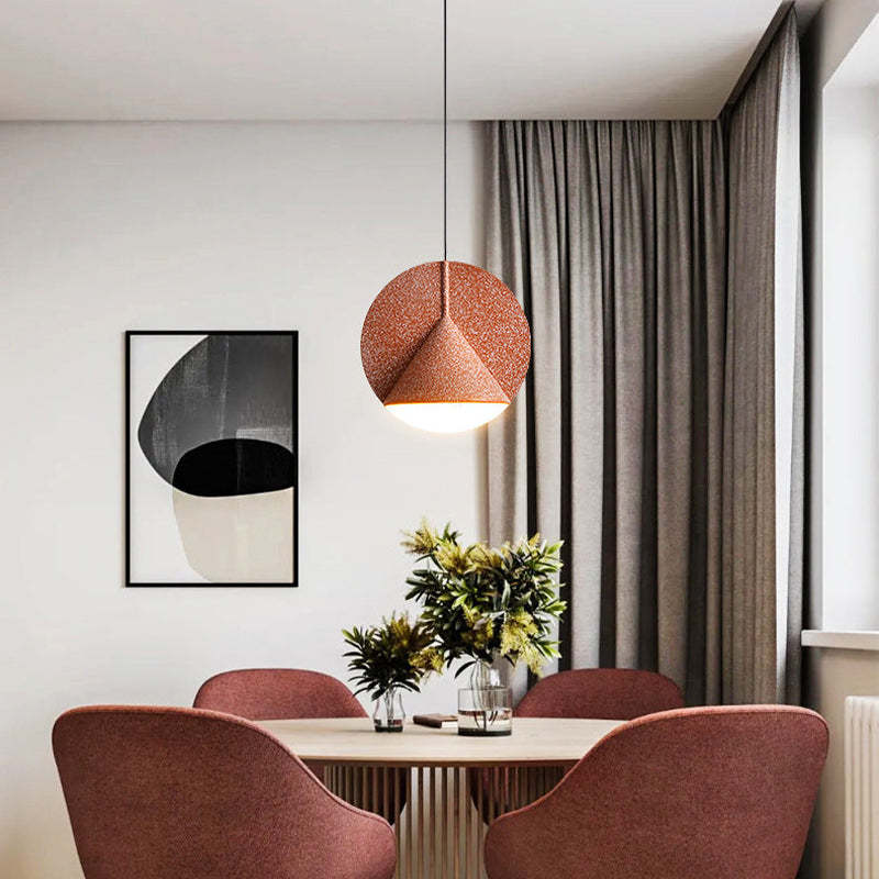 Nowoczesna Lampa Wisząca LED z Kloszem z Żywicy w Stylu Lastryko