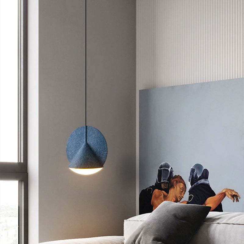 Nowoczesna Lampa Wisząca LED z Kloszem z Żywicy w Stylu Lastryko