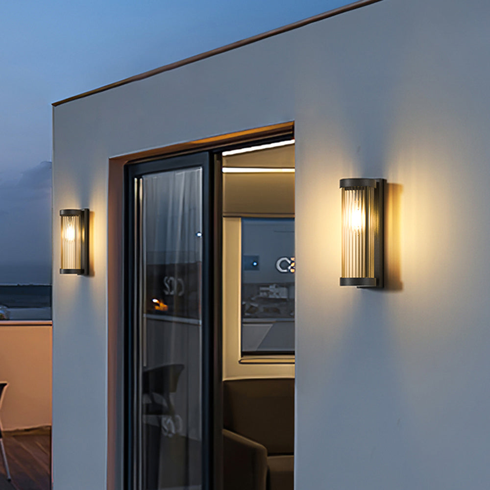 Nowoczesna Zewnętrzna Lampa Solarna | Cylindryczny Design z Metalu i Szkła ze Zmianą Kolorów