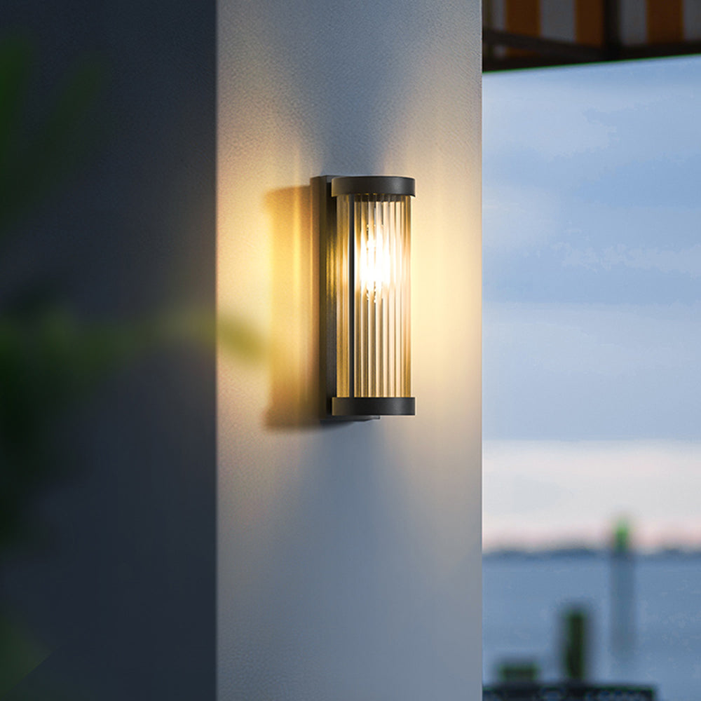 Nowoczesna Zewnętrzna Lampa Solarna | Cylindryczny Design z Metalu i Szkła ze Zmianą Kolorów