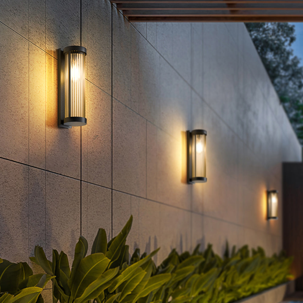 Nowoczesna Zewnętrzna Lampa Solarna | Cylindryczny Design z Metalu i Szkła ze Zmianą Kolorów