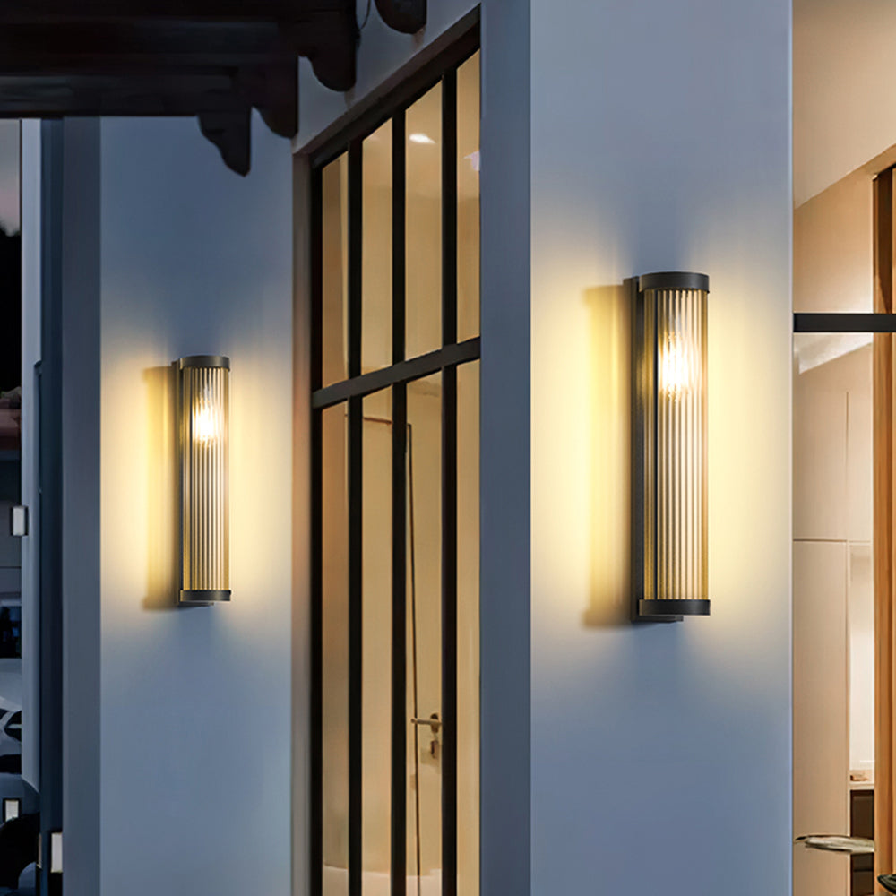 Nowoczesna Zewnętrzna Lampa Solarna | Cylindryczny Design z Metalu i Szkła ze Zmianą Kolorów