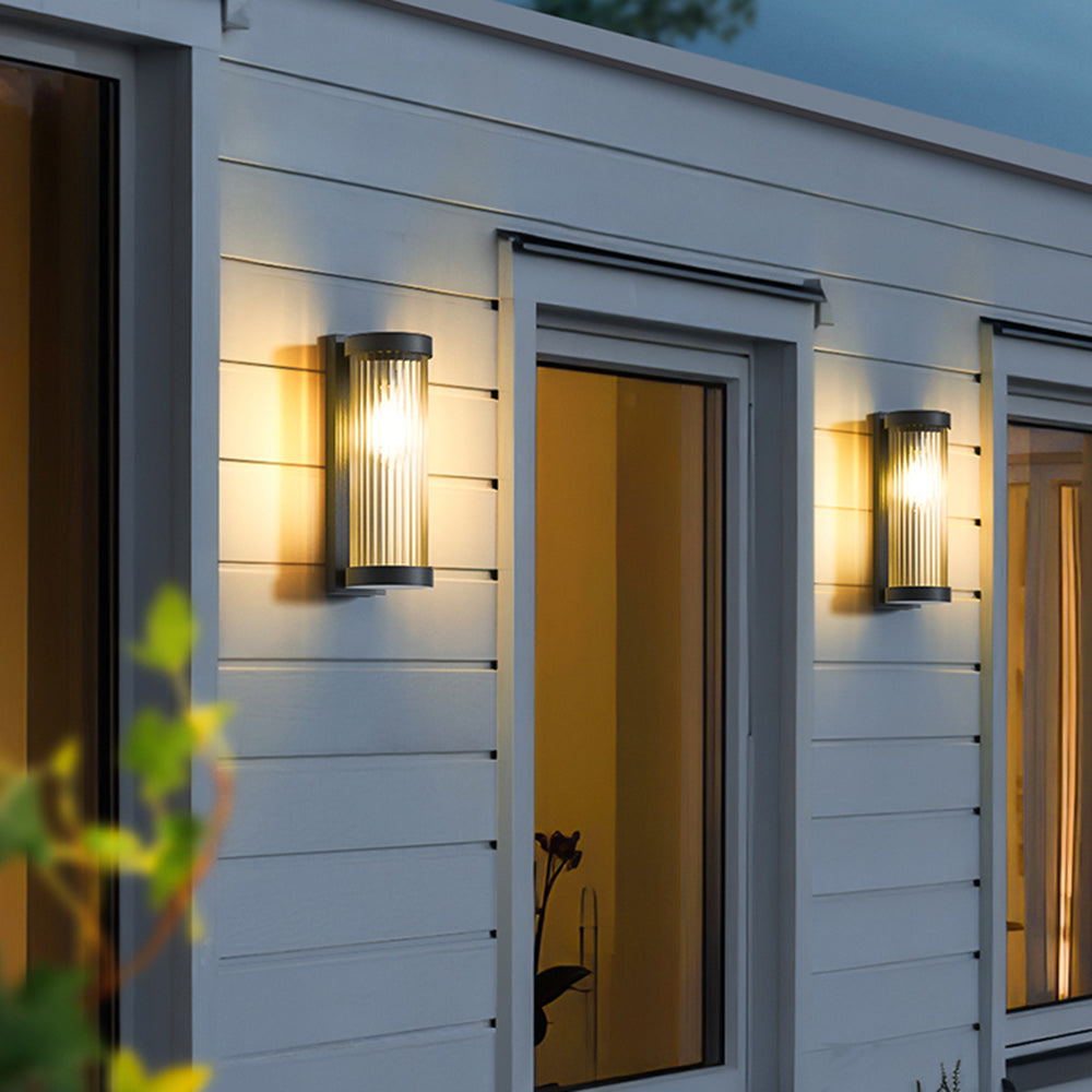Nowoczesna Zewnętrzna Lampa Solarna | Cylindryczny Design z Metalu i Szkła ze Zmianą Kolorów