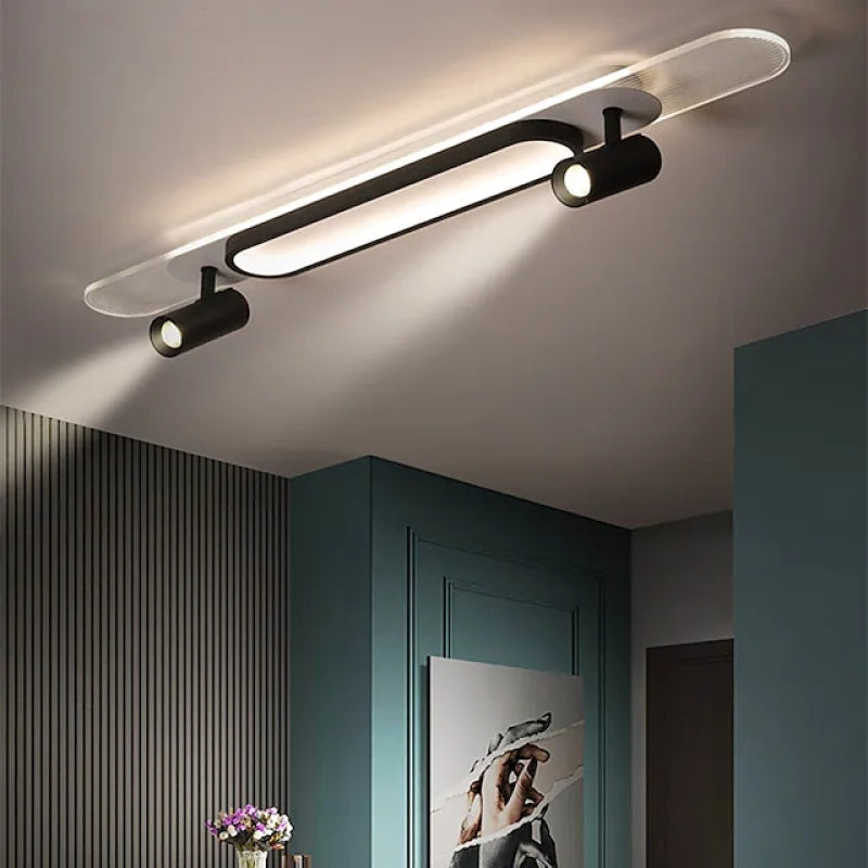 Prostokątna Lampa Sufitowa LED z Dwiema Regulowanymi Głowicami