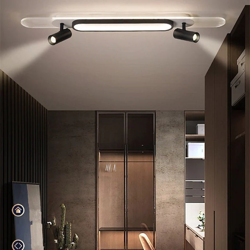 Prostokątna Lampa Sufitowa LED z Dwiema Regulowanymi Głowicami