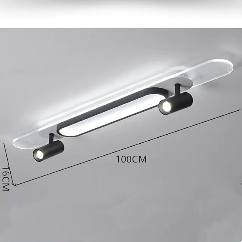 Prostokątna Lampa Sufitowa LED z Dwiema Regulowanymi Głowicami
