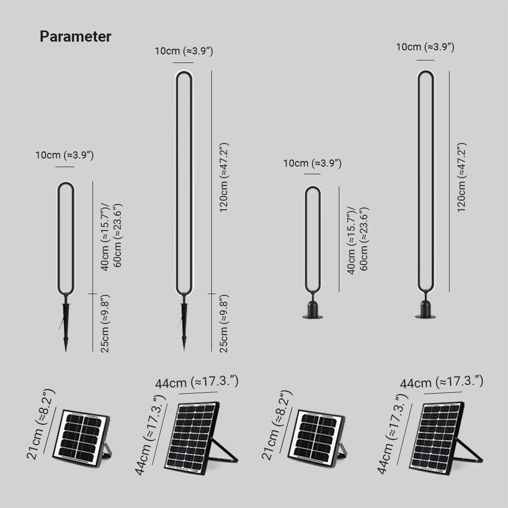 Solarna Lampa Ogrodowa z Eliptycznym Pierścieniem