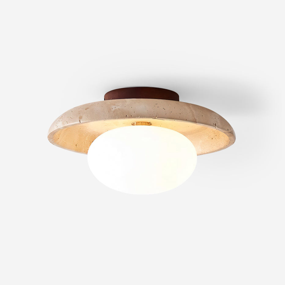 Mylie | Przytulna, elegancka lampa sufitowa z trawertynu do nowoczesnych wnętrz