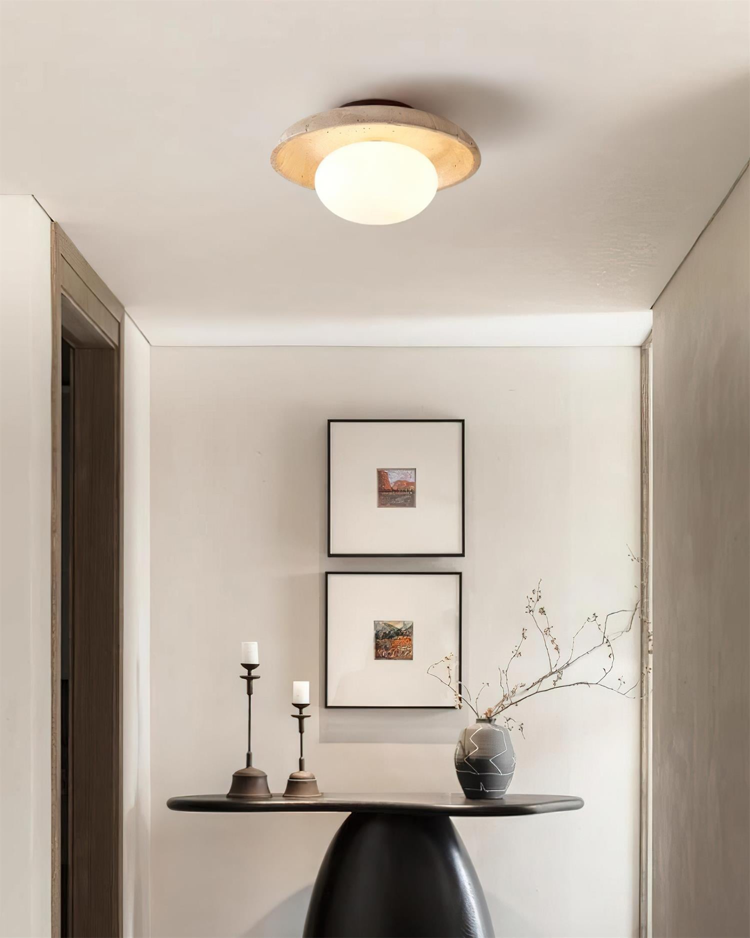 Mylie | Przytulna, elegancka lampa sufitowa z trawertynu do nowoczesnych wnętrz