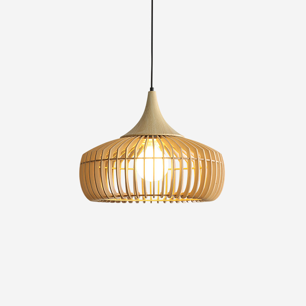 Lampa Wisząca z Naturalnego Bambusa i Rattanu