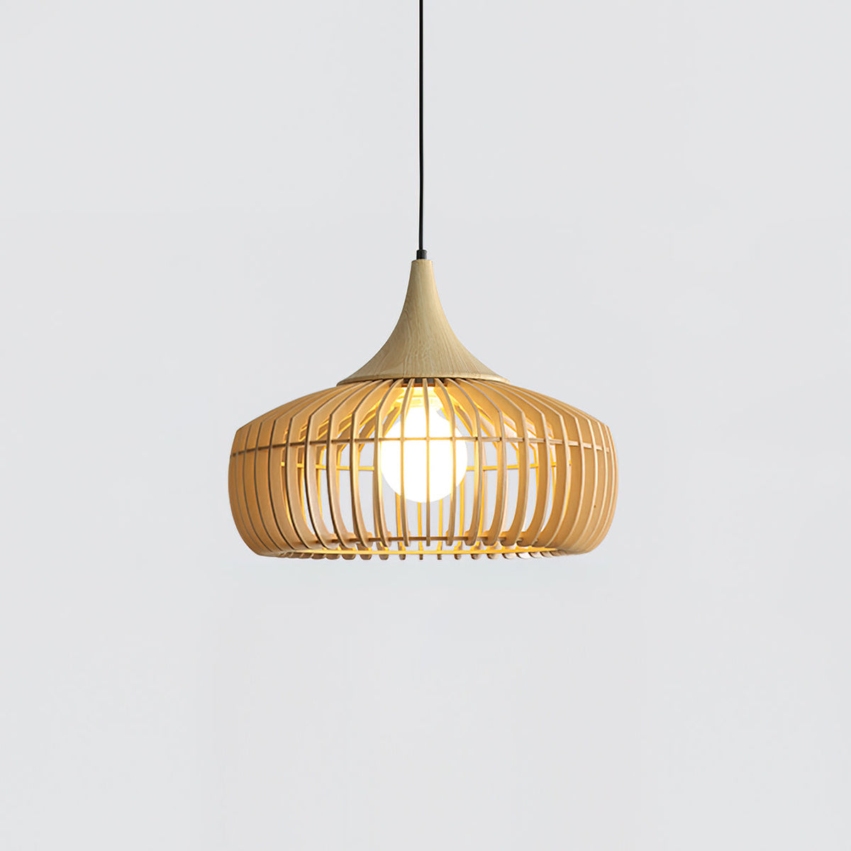 Lampa Wisząca z Naturalnego Bambusa i Rattanu
