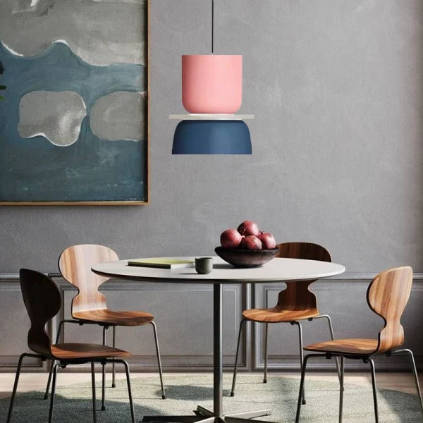 Skandynawska lampa wisząca | Oświetlenie do kuchni w kształcie makaronika | Trwała aluminiowa konstrukcja do nowoczesnych wnętrz