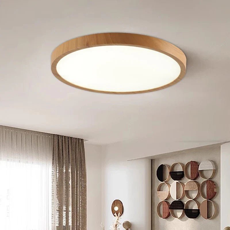Nowoczesna Lampa Sufitowa LED z Drewnianym Akcentem | Regulowane Oświetlenie do Salonu i Sypialni 1