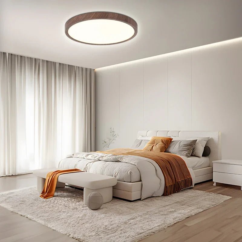 Nowoczesna Lampa Sufitowa LED z Drewnianym Akcentem | Regulowane Oświetlenie do Salonu i Sypialni 3