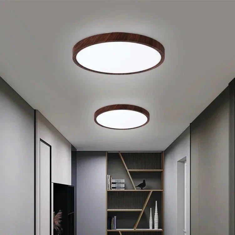Nowoczesna Lampa Sufitowa LED z Drewnianym Akcentem | Regulowane Oświetlenie do Salonu i Sypialni 4