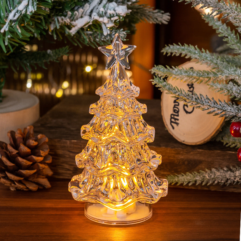 Dekoracyjna Lampa LED w Kształcie Choinki - Żółty