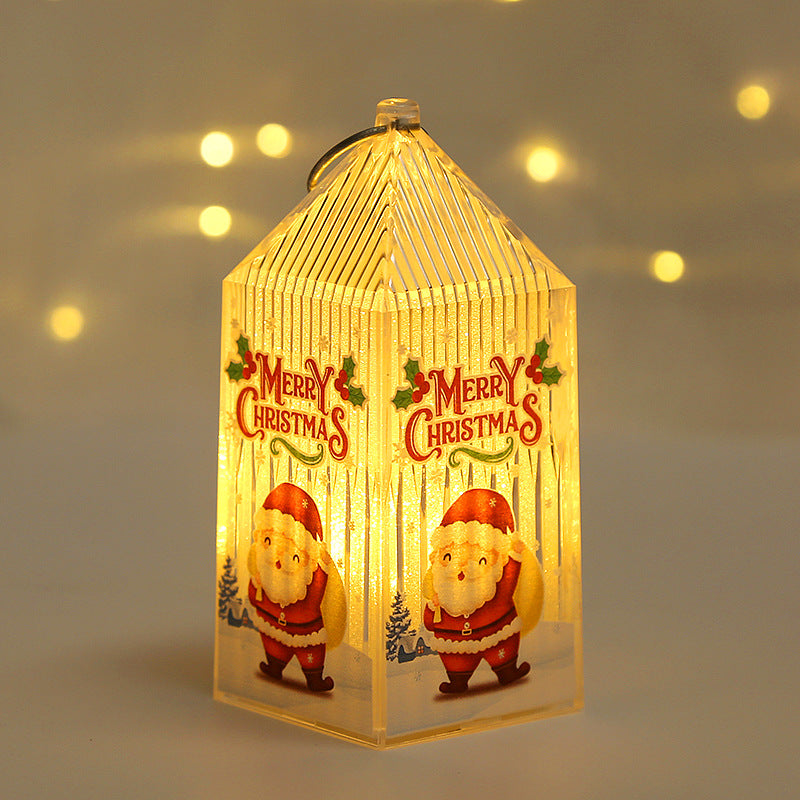 Plastikowa Latarnia Świąteczna z Bałwanem i Napisem Merry Christmas