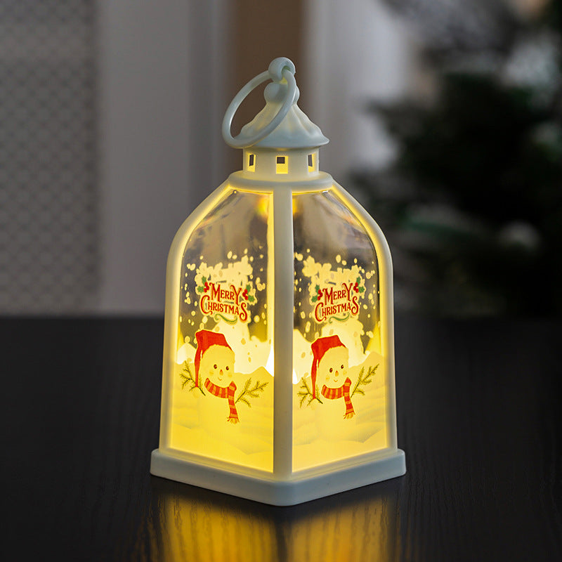 Świąteczna Latarnia LED z Bałwanem i Napisem Merry Christmas - Bałwan