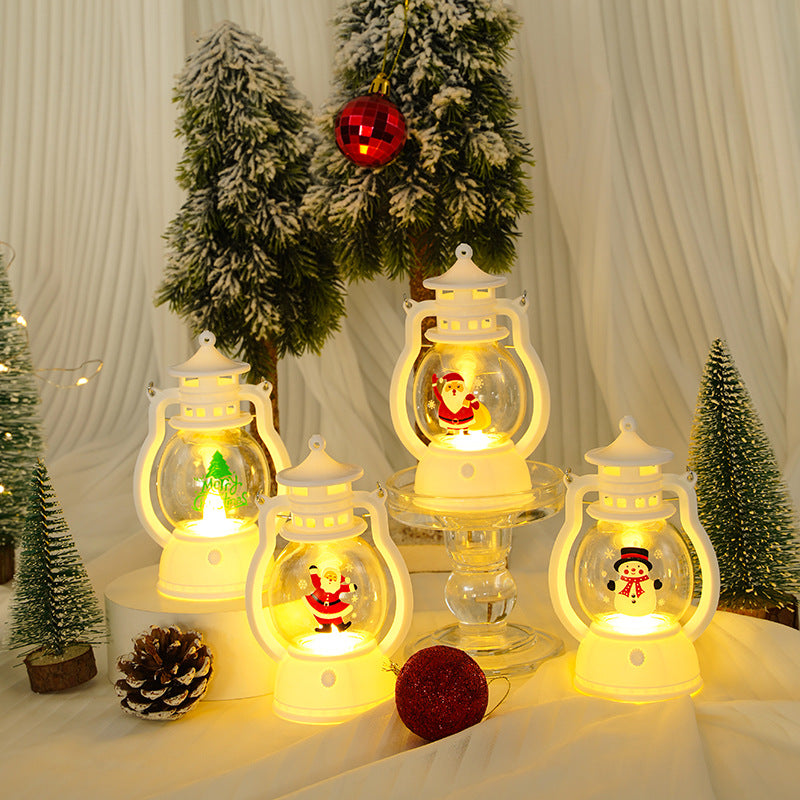 Świąteczna Latarnia LED ze Szklaną Kulą i Napisem Merry Christmas