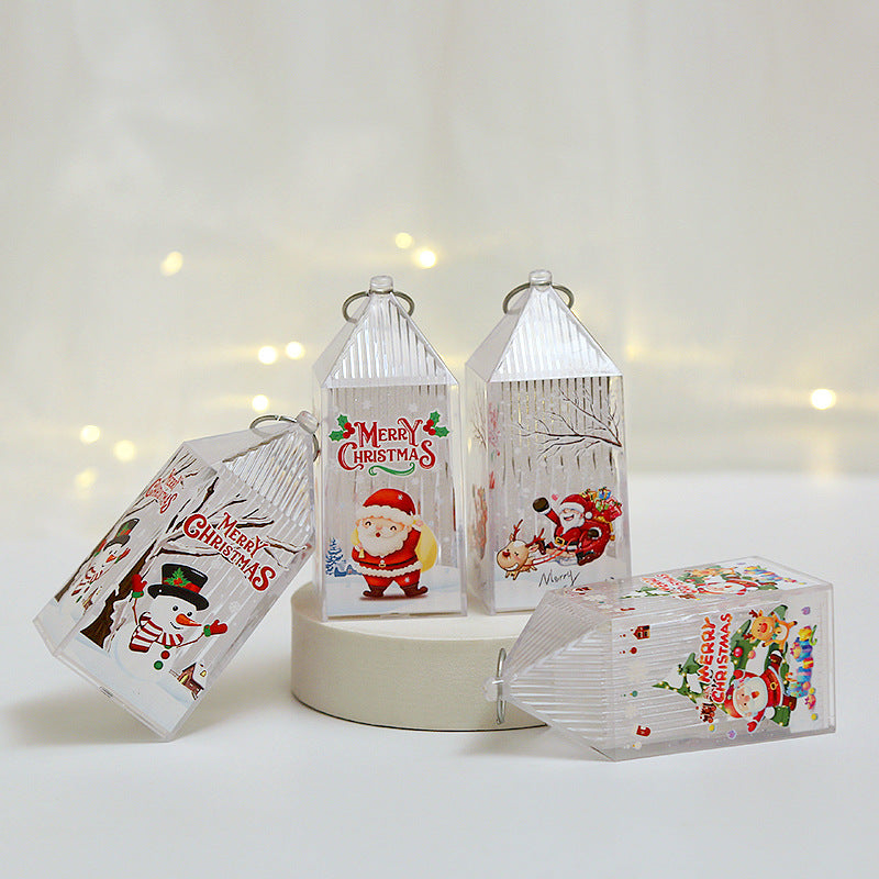 Plastikowa Latarnia Świąteczna z Bałwanem i Napisem Merry Christmas