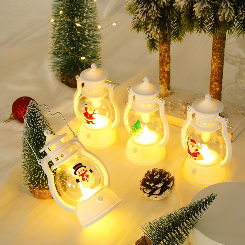 Świąteczna Latarnia LED ze Szklaną Kulą i Napisem Merry Christmas