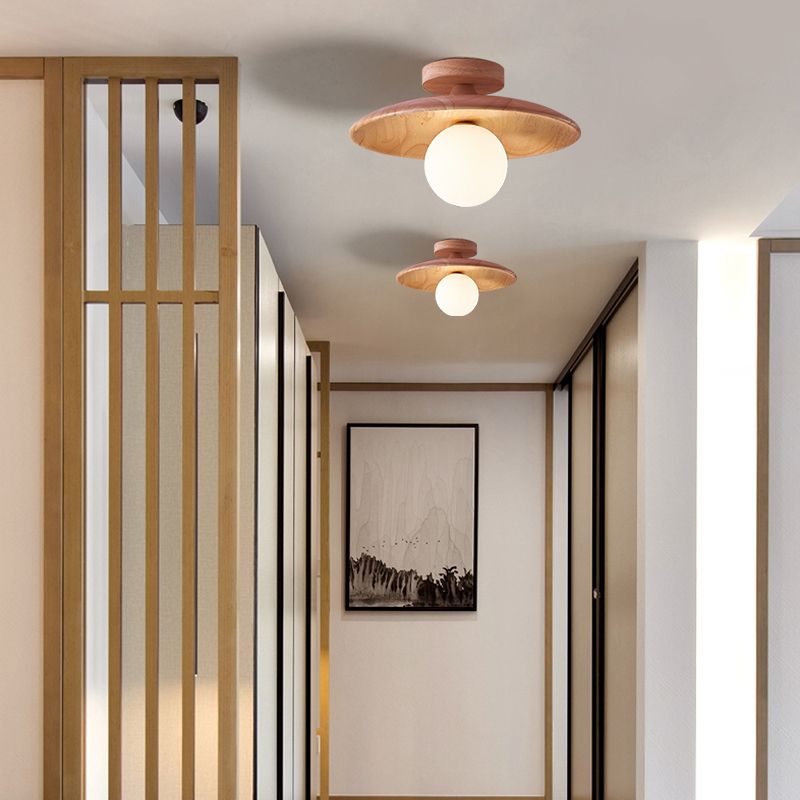 Oaki | Lampa sufitowa typu flush mount z wyjątkowym designem bąbelków | Eleganckie połączenie drewna i szkła dla ponadczasowego uroku