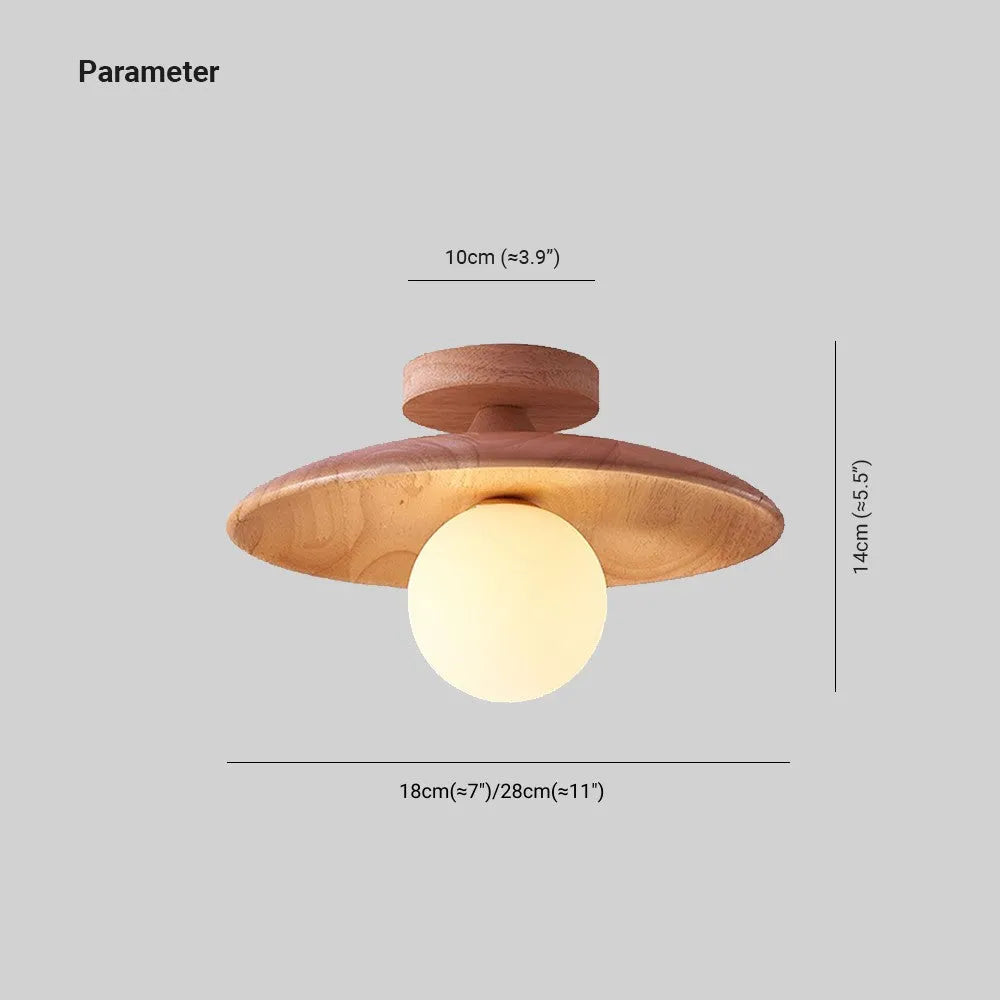 Oaki | Lampa sufitowa typu flush mount z wyjątkowym designem bąbelków | Eleganckie połączenie drewna i szkła dla ponadczasowego uroku