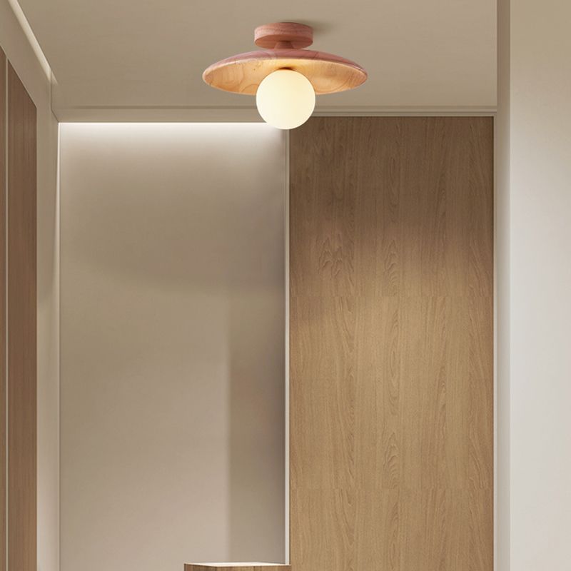 Oaki | Lampa sufitowa typu flush mount z wyjątkowym designem bąbelków | Eleganckie połączenie drewna i szkła dla ponadczasowego uroku