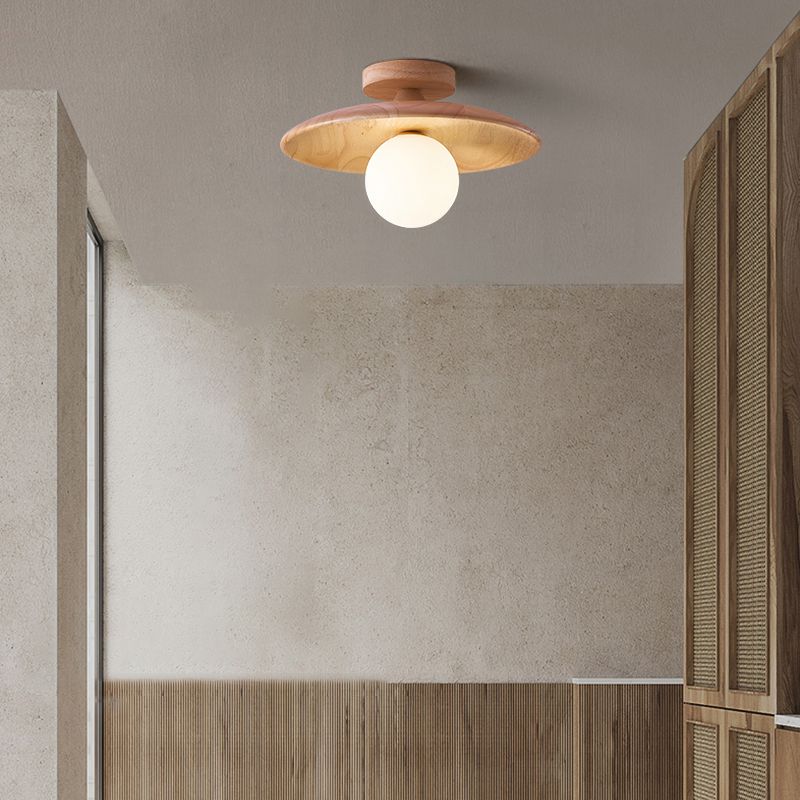 Oaki | Lampa sufitowa typu flush mount z wyjątkowym designem bąbelków | Eleganckie połączenie drewna i szkła dla ponadczasowego uroku