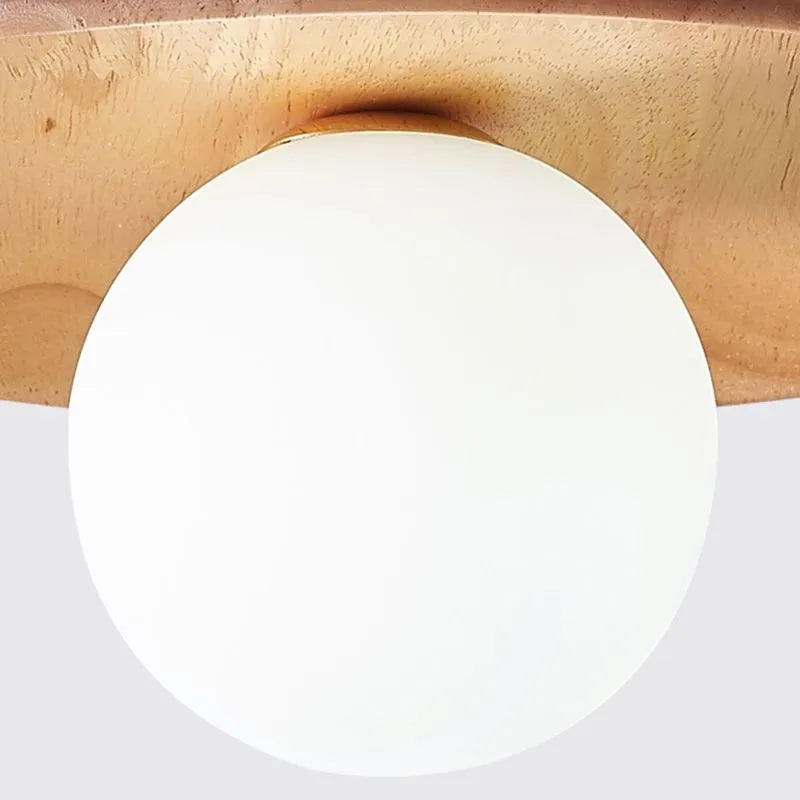 Oaki | Lampa sufitowa typu flush mount z wyjątkowym designem bąbelków | Eleganckie połączenie drewna i szkła dla ponadczasowego uroku