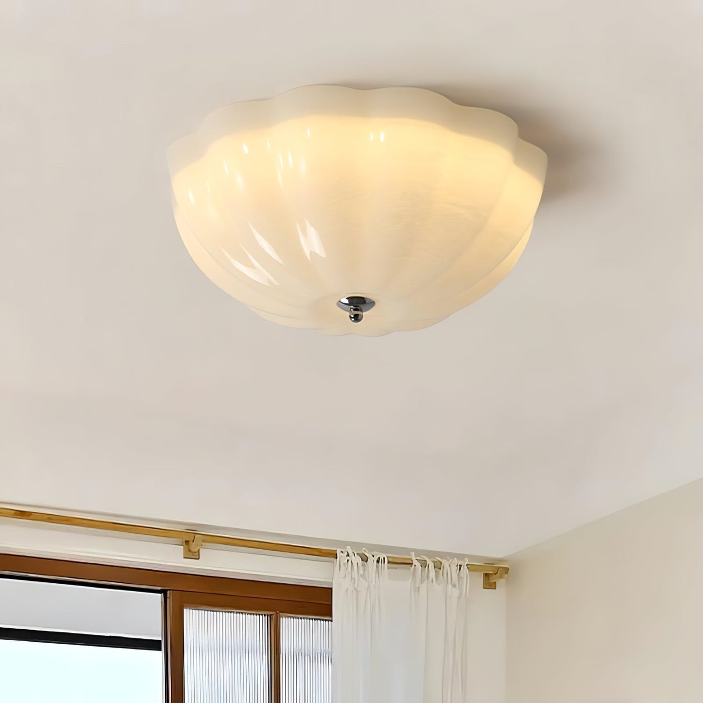 OpalShell | Elegancka nowoczesna lampa sufitowa typu flush mount