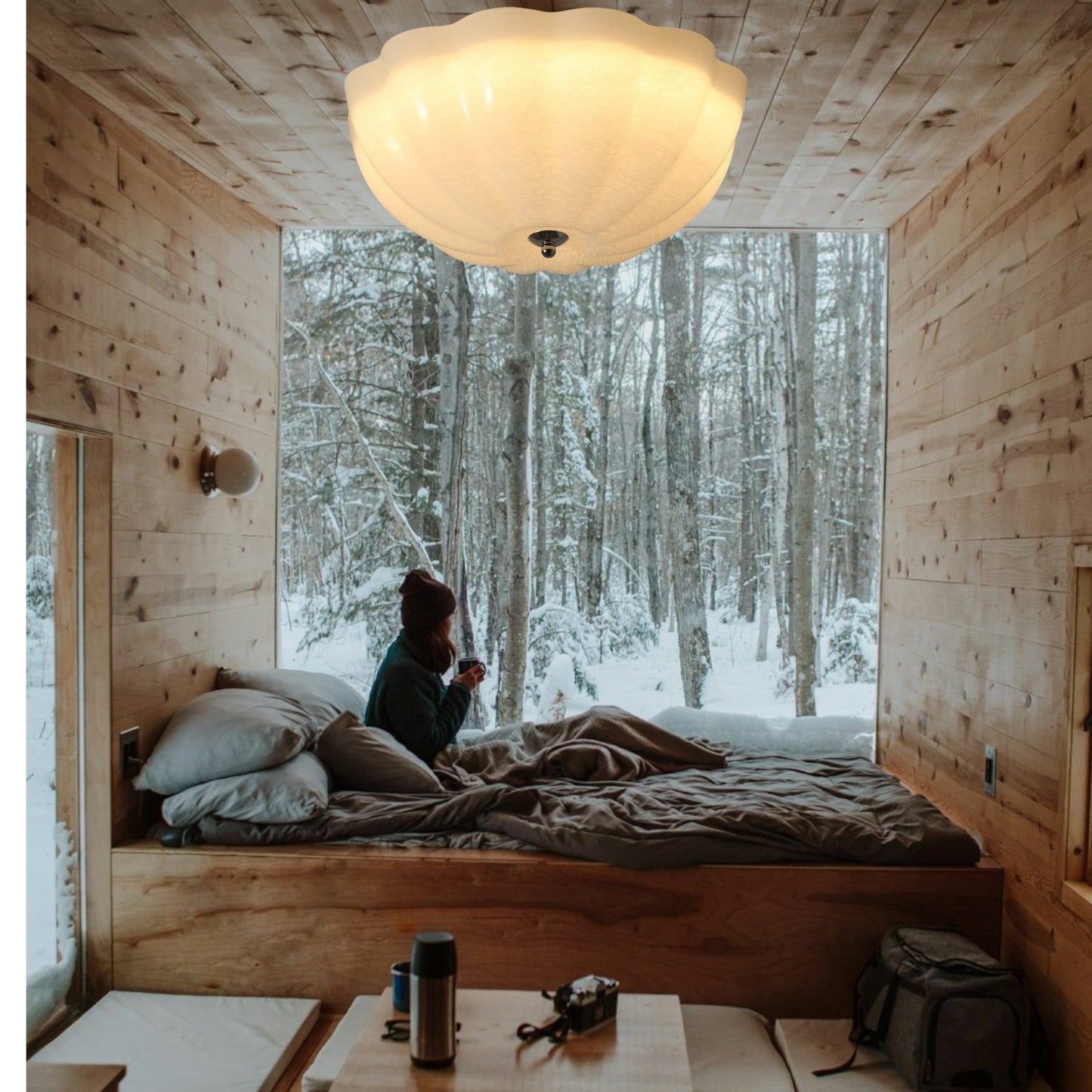 OpalShell | Elegancka nowoczesna lampa sufitowa typu flush mount
