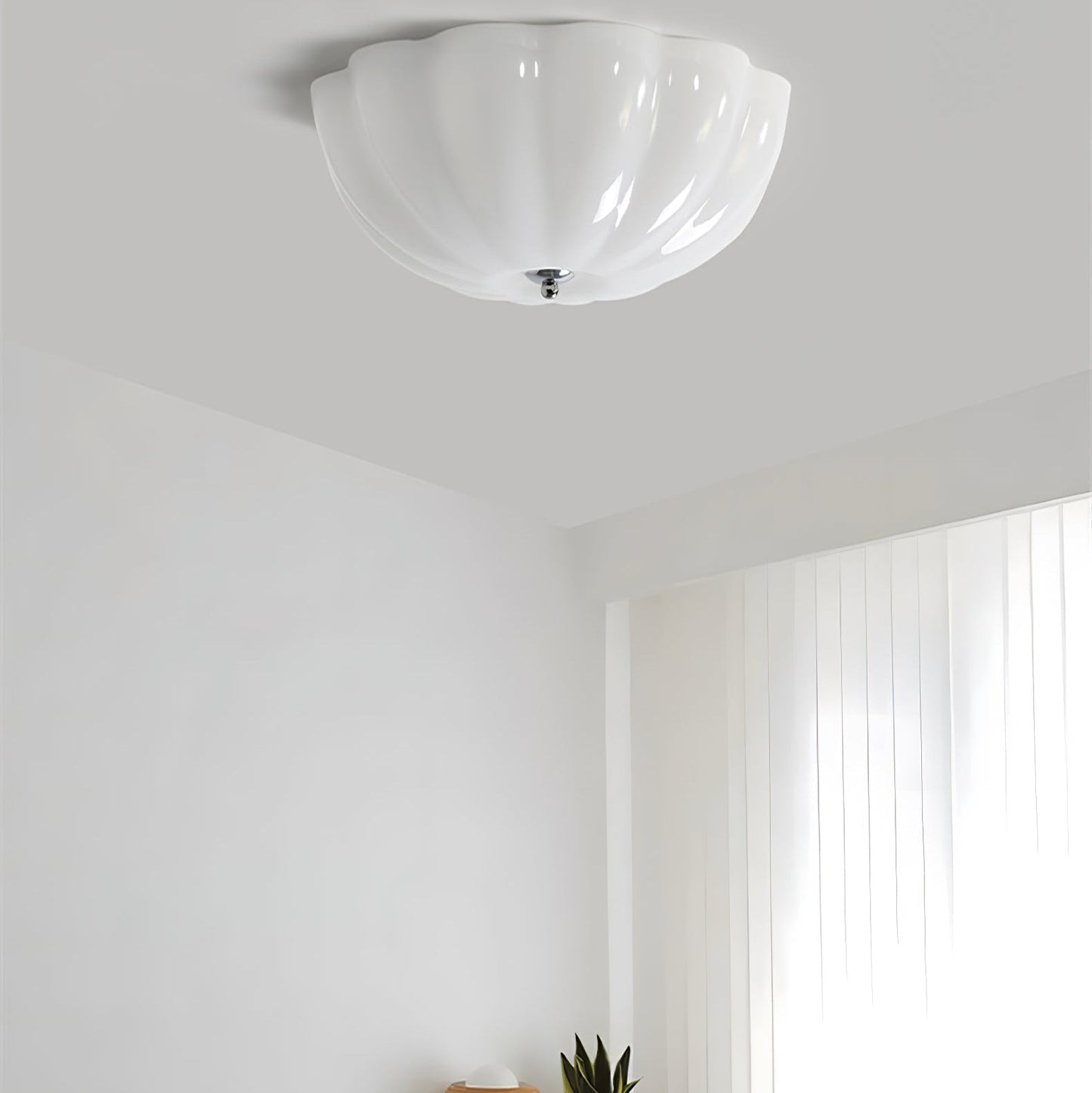 OpalShell | Elegancka nowoczesna lampa sufitowa typu flush mount