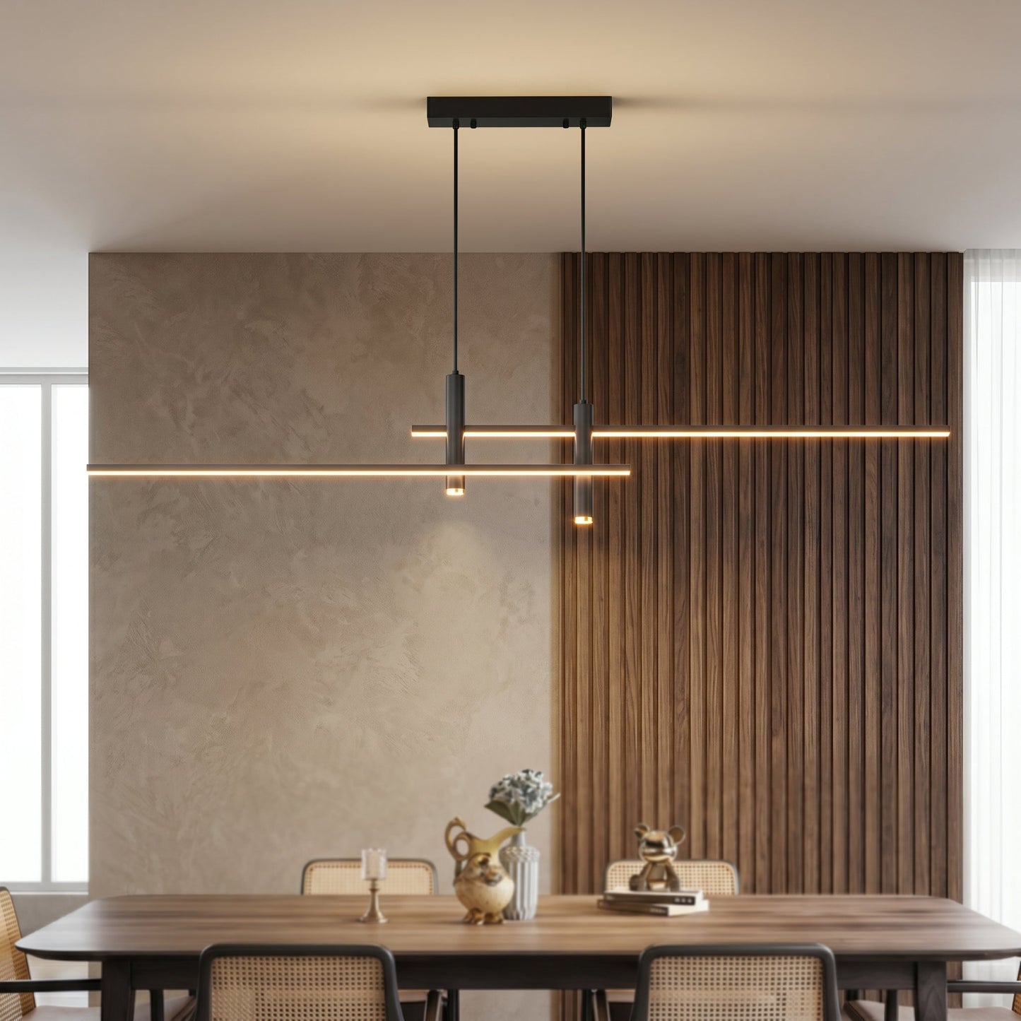 Kolekcja Otto | Liniowa lampa wisząca LED z regulowanymi przewodami zawieszenia | Nowoczesny design zapewniający eleganckie oświetlenie