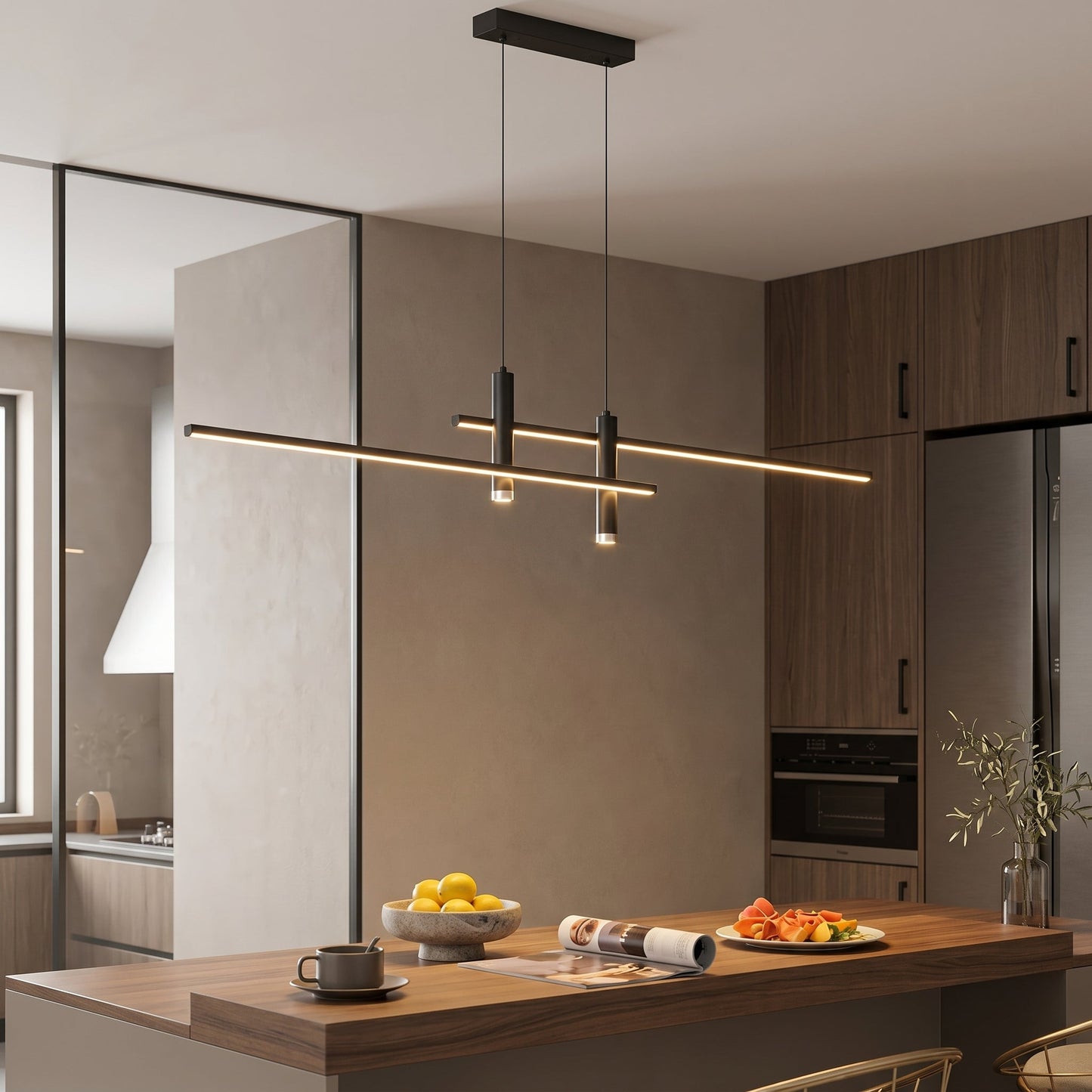 Kolekcja Otto | Liniowa lampa wisząca LED z regulowanymi przewodami zawieszenia | Nowoczesny design zapewniający eleganckie oświetlenie
