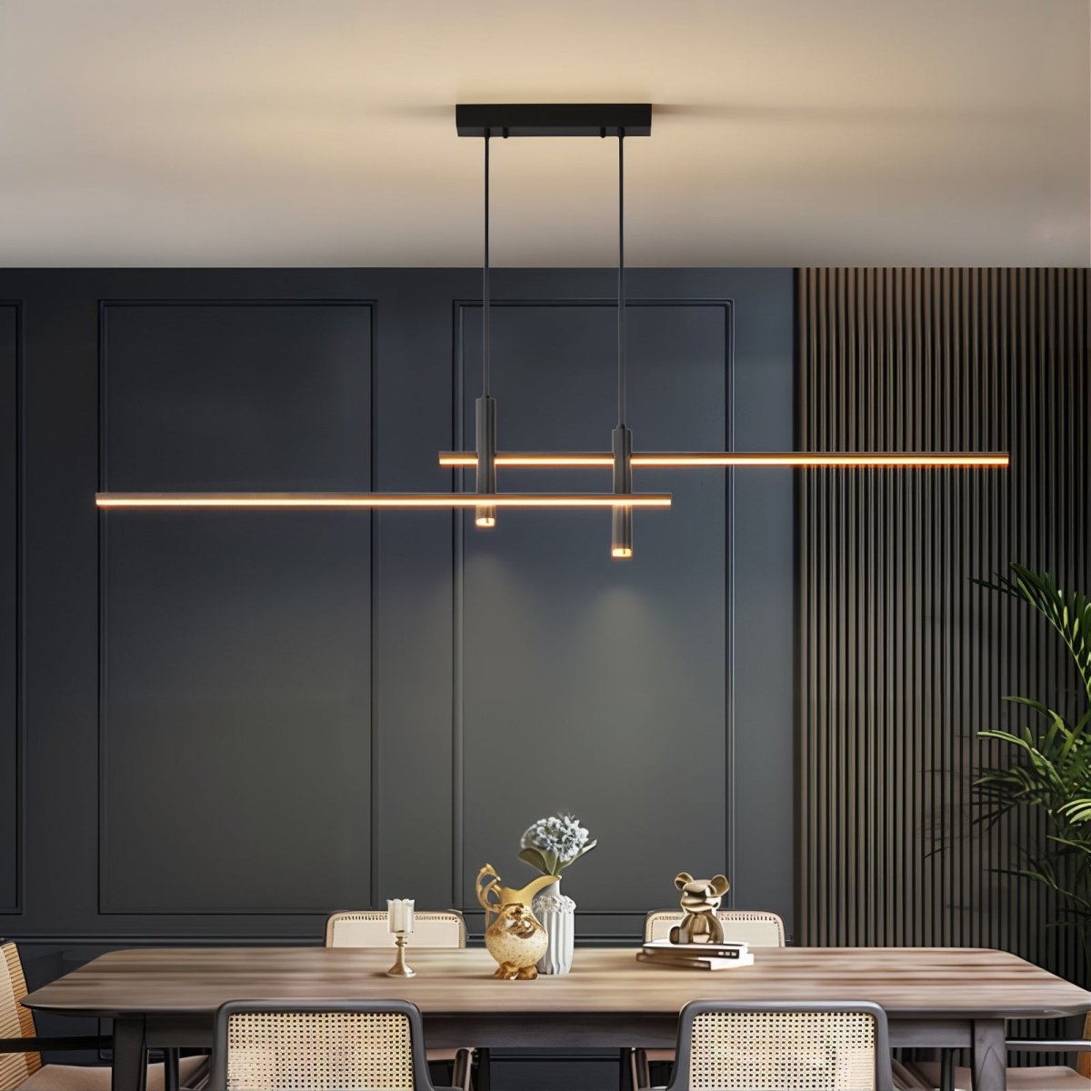 Kolekcja Otto | Liniowa lampa wisząca LED z regulowanymi przewodami zawieszenia | Nowoczesny design zapewniający eleganckie oświetlenie
