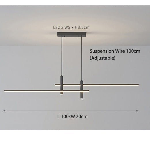 Kolekcja Otto | Liniowa lampa wisząca LED z regulowanymi przewodami zawieszenia | Nowoczesny design zapewniający eleganckie oświetlenie
