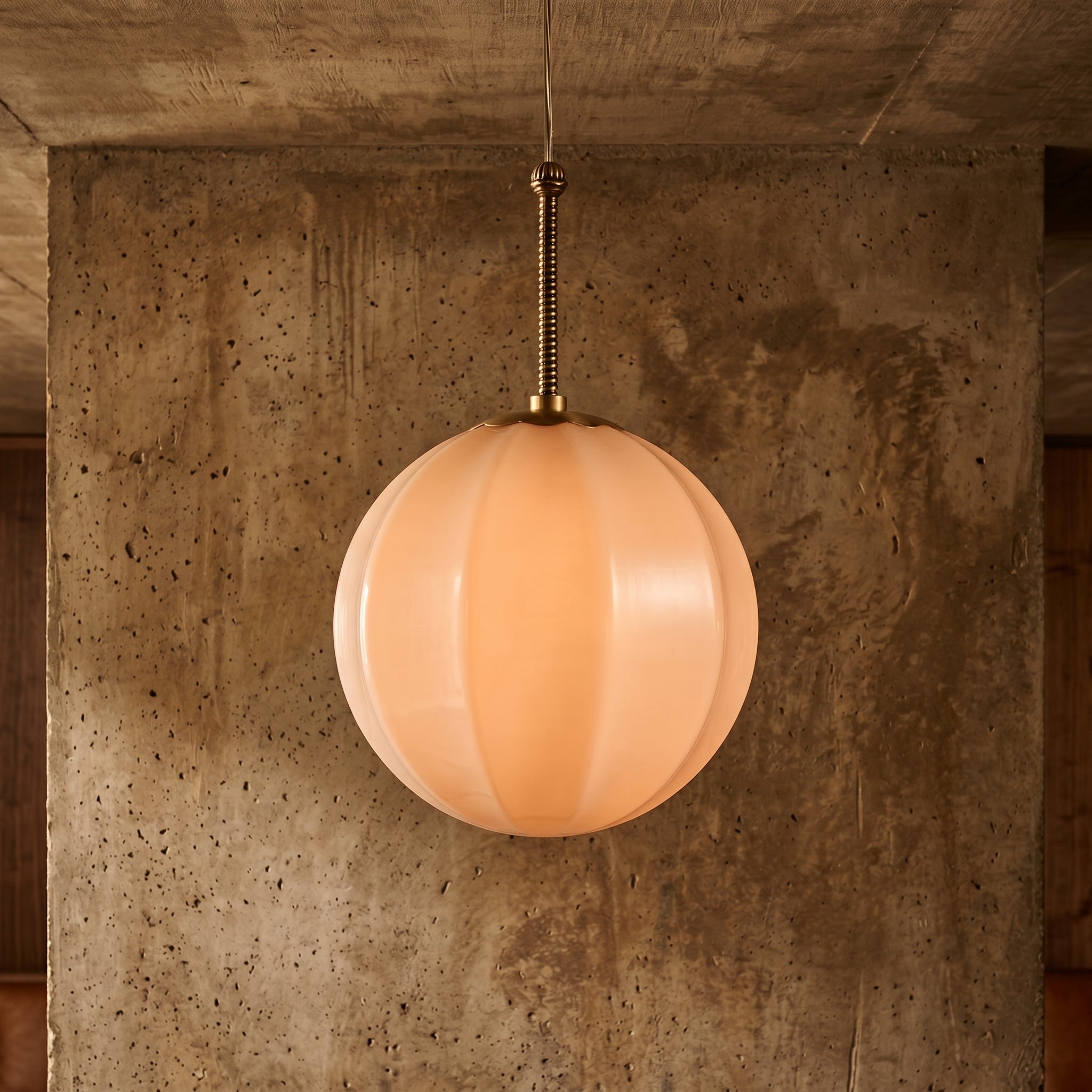 Lampa wisząca z ryflowanego szkła | Design w kształcie dzwonu z regulowaną wysokością | Nowoczesne oświetlenie do kuchni zapewniające skoncentrowane światło
