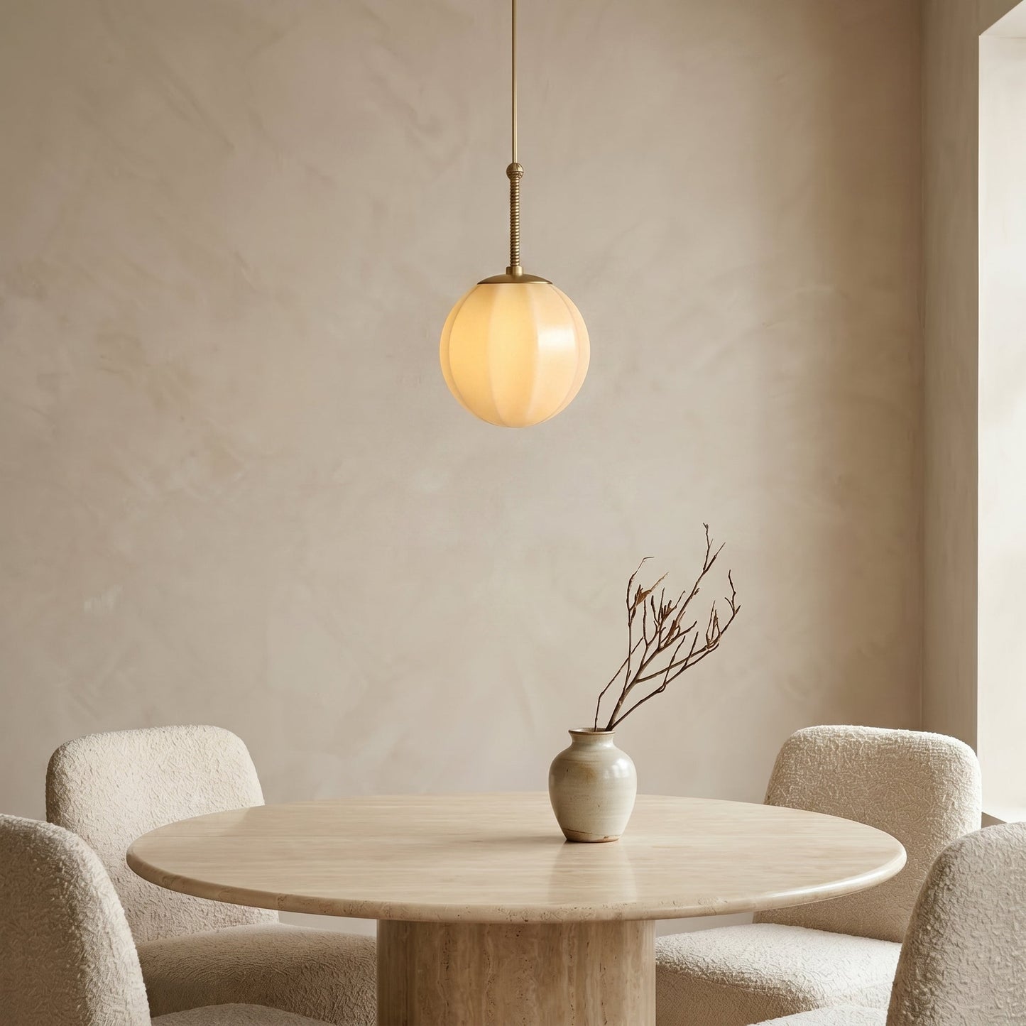 Lampa wisząca z ryflowanego szkła | Design w kształcie dzwonu z regulowaną wysokością | Nowoczesne oświetlenie do kuchni zapewniające skoncentrowane światło