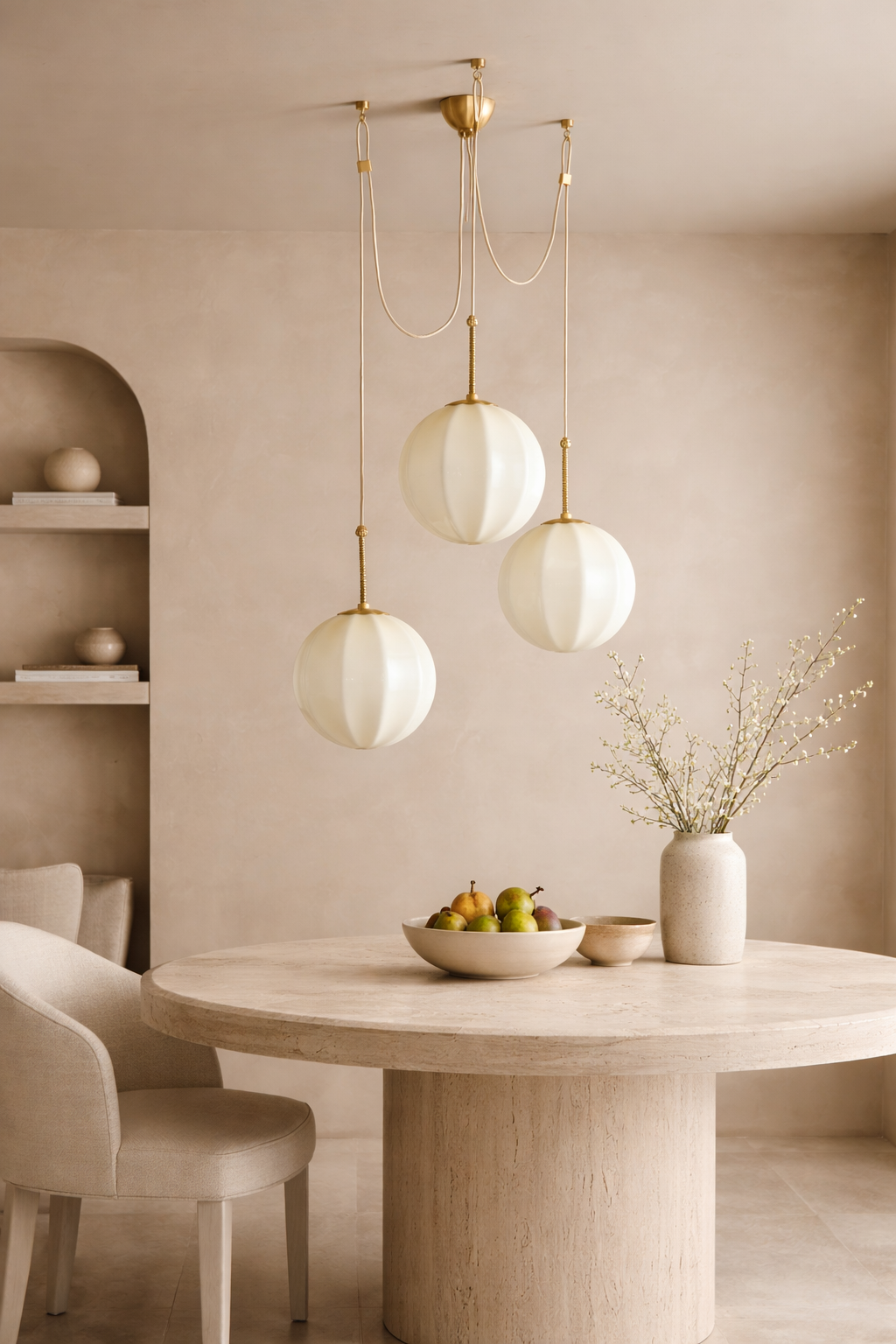 Lampa wisząca z ryflowanego szkła | Design w kształcie dzwonu z regulowaną wysokością | Nowoczesne oświetlenie do kuchni zapewniające skoncentrowane światło